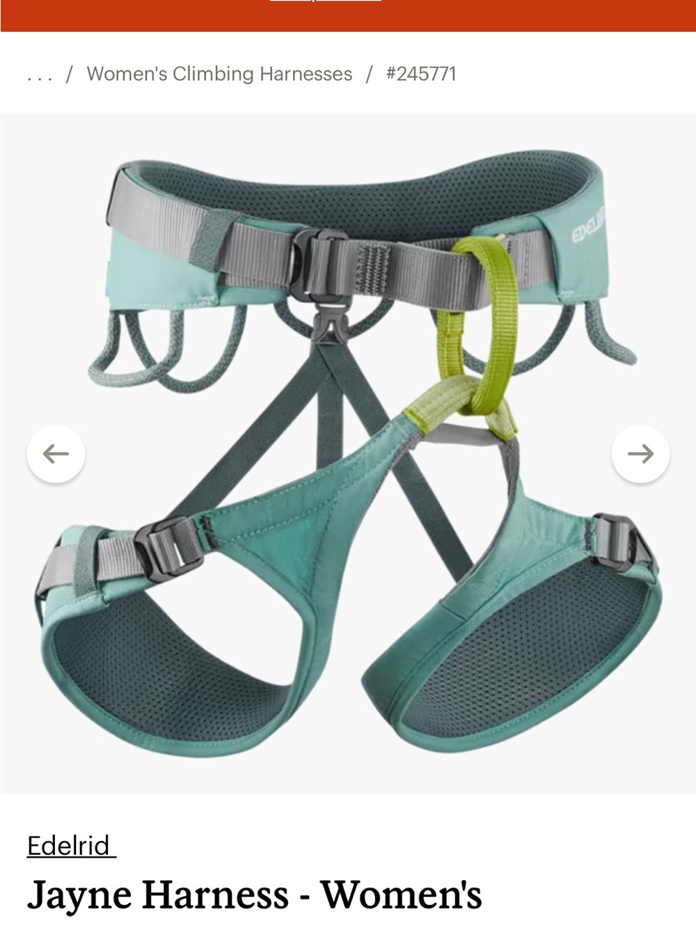 Edelrid Jayne Women’s Climbing Harness – New with Tags